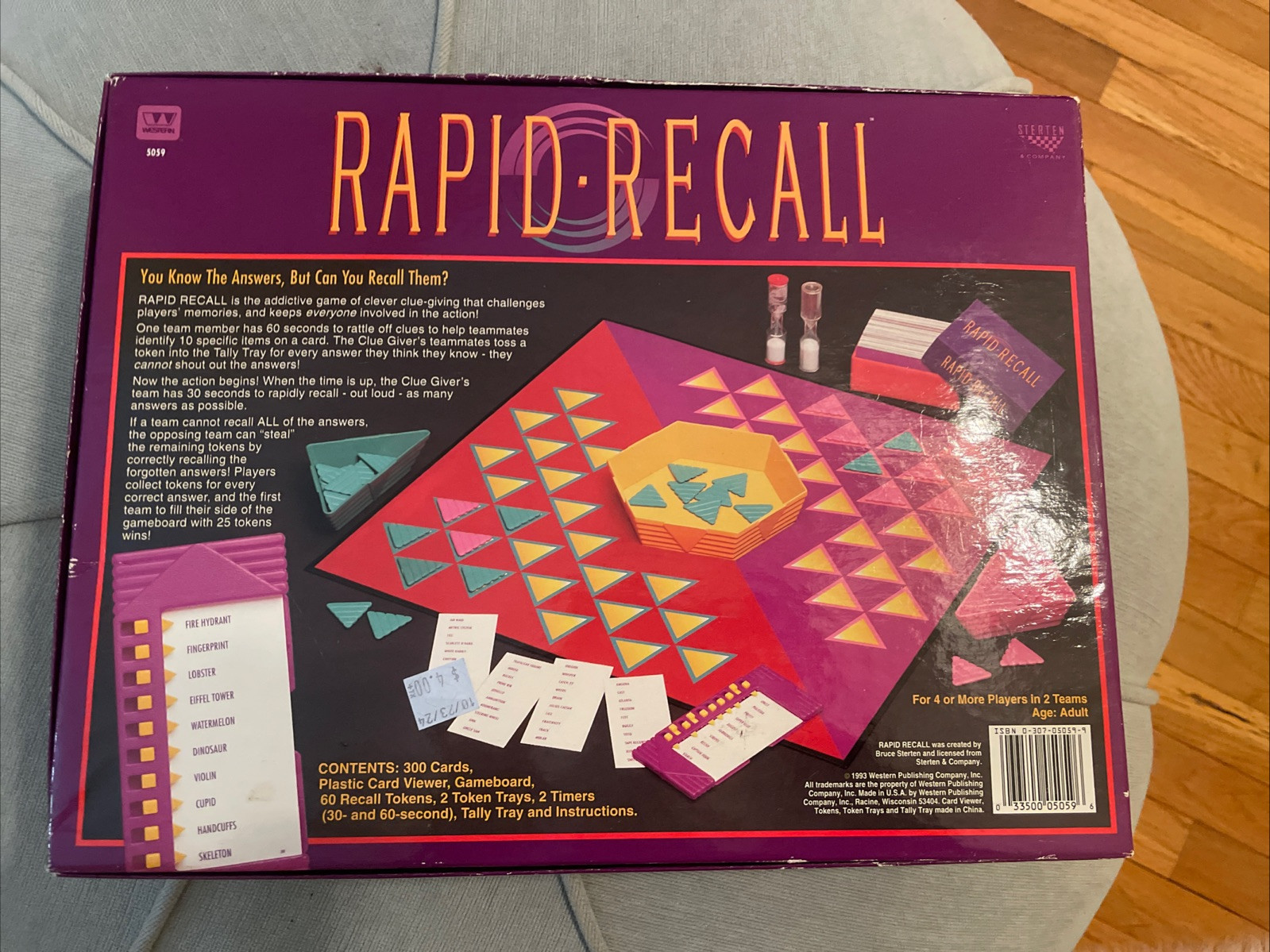Rapid Recall Party Board Game by Western Publishing 1993 Vintage Game Night HTF