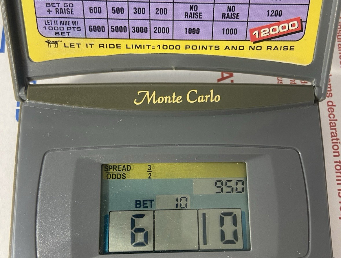 Lot of 3 Radica Monte Carlo Acey Deucy Poker, Blackjack & Casino Slot – All Work