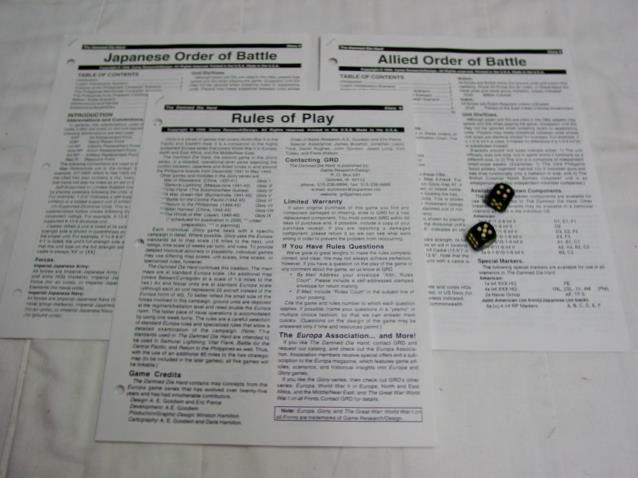 GRD game – The Damned Die Hard – Philippines 1941 – Glory Game 2 (UNPUNCHED)