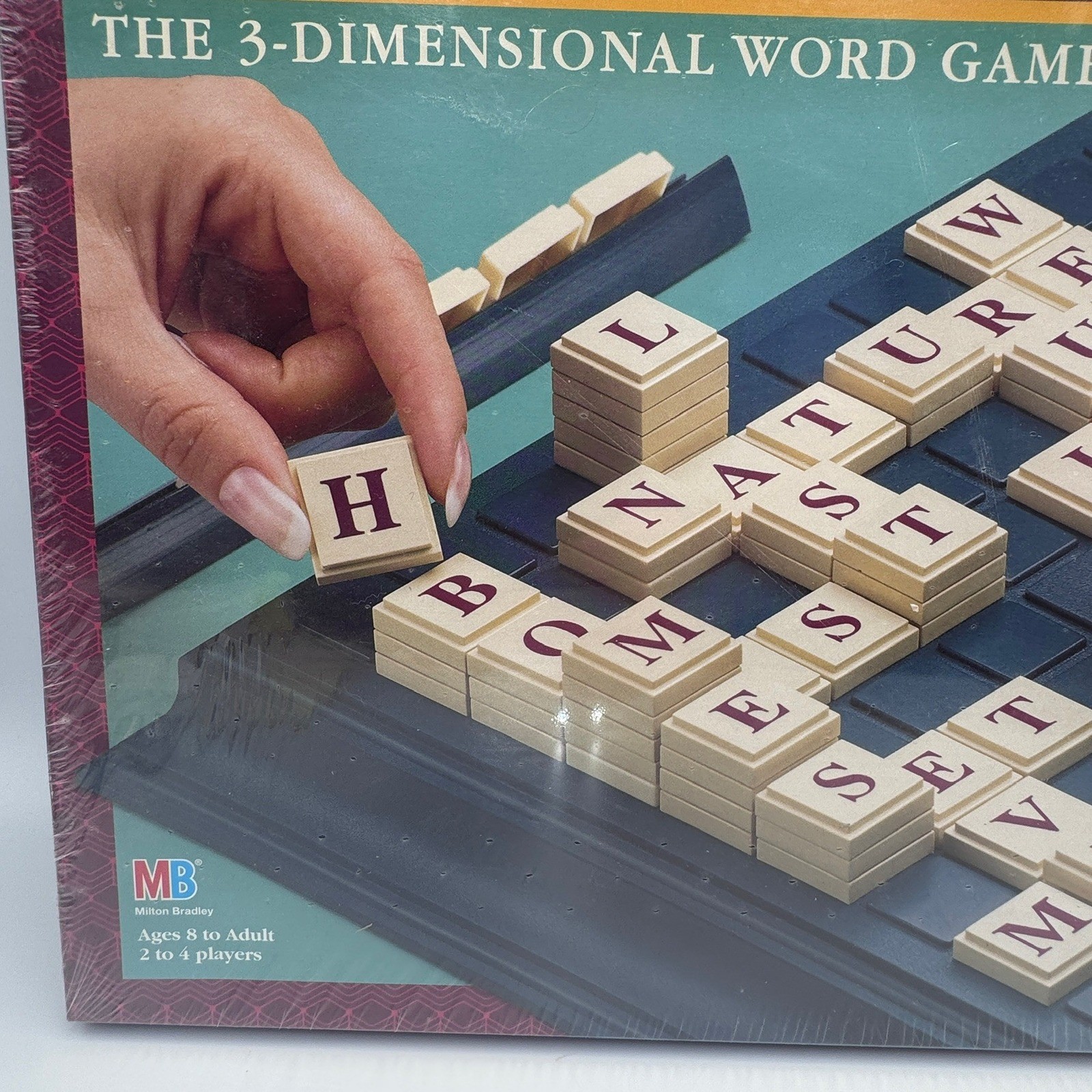 Milton Bradley Upwords 3D Word Game 1997 Expanded 10×10 Grid New Sealed 4312