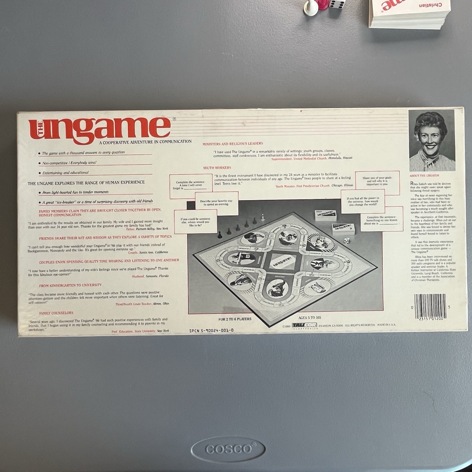 1989 Vintage THE UNGAME Board Game Christian Version – by Talicor Inc.