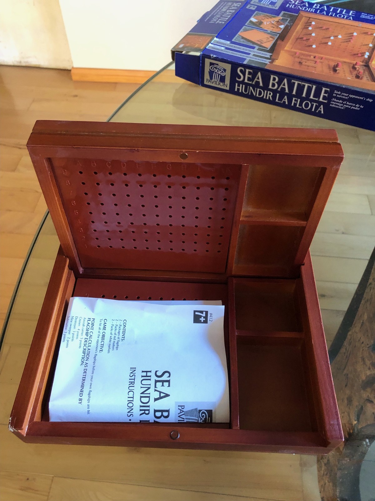 Battleship Style WOOD Pavilion Sea Battle Limited Edition Game, New/Open Box