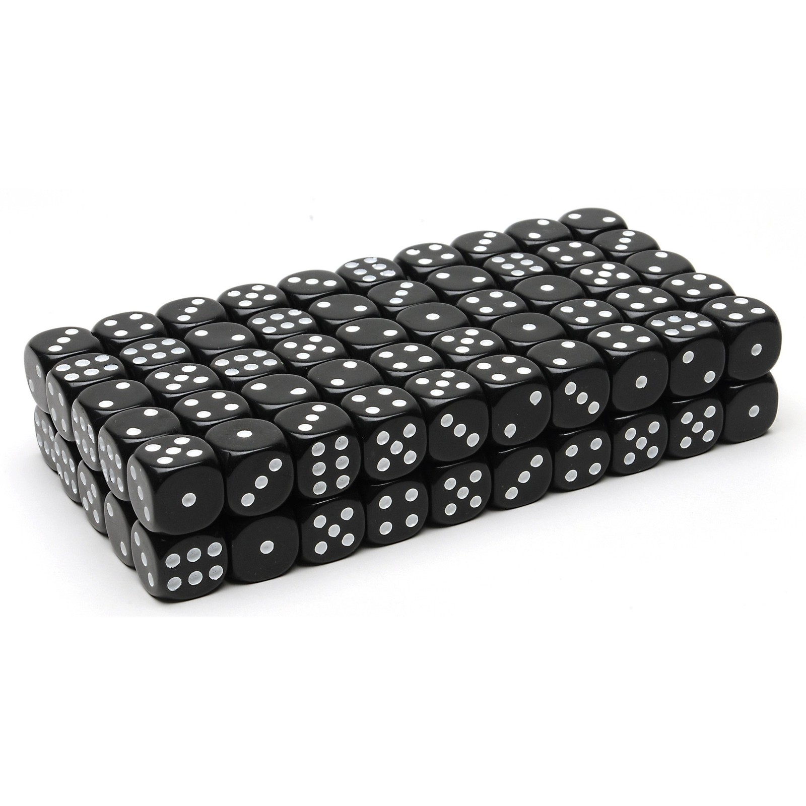 WE Games Black Dice with Rounded Corners – 100 Pack