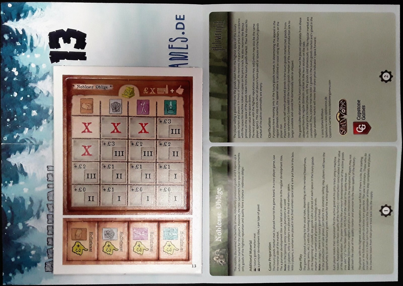 2016 ADVENT Calendar Promo 13: ARKWRIGHT NOBLESSE OBLIGE Brettspiel NEW Game