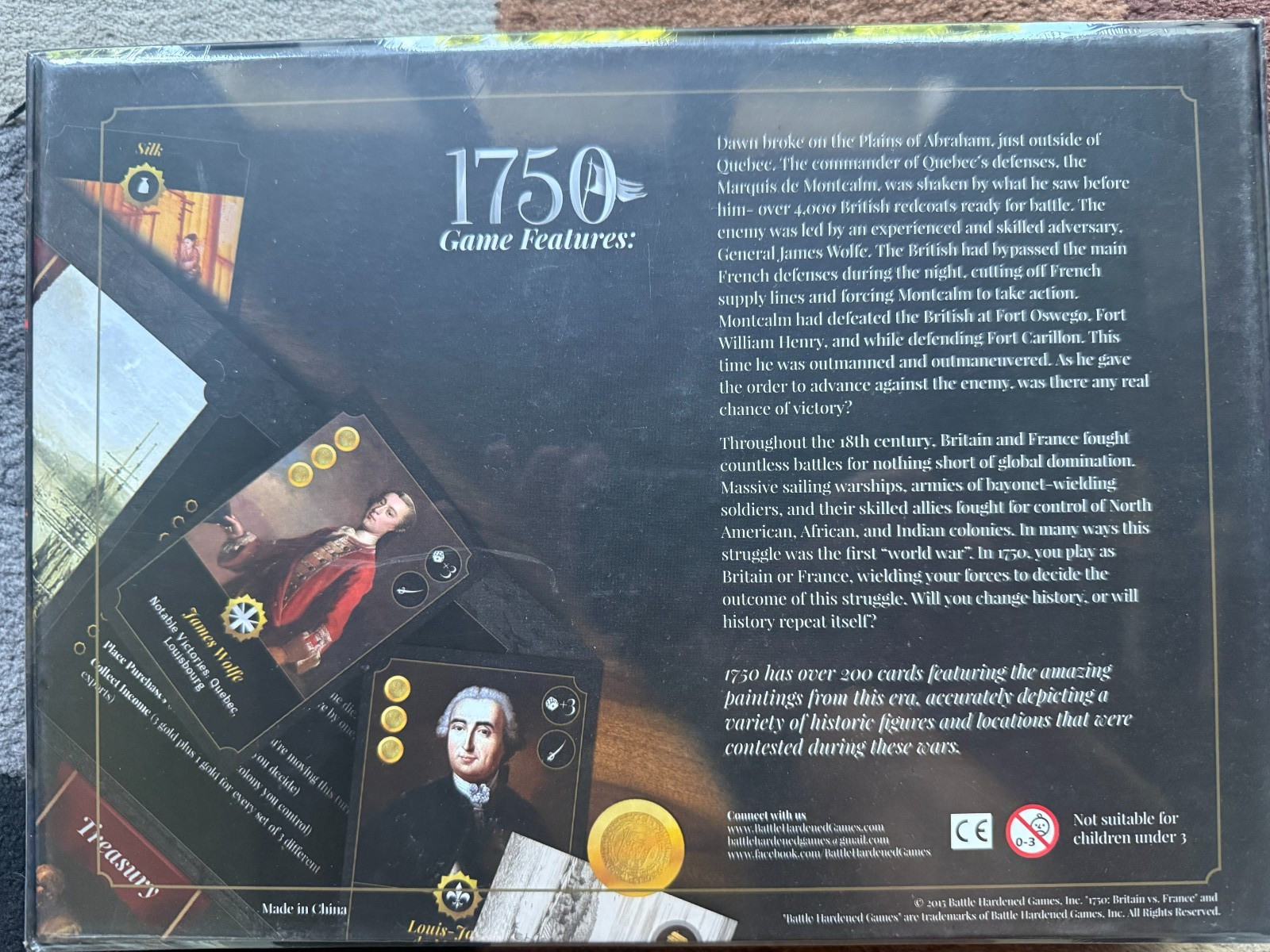 1750 – Britain vs. France Box – Board Game by Jason Huffman – Kickstarter – NEW