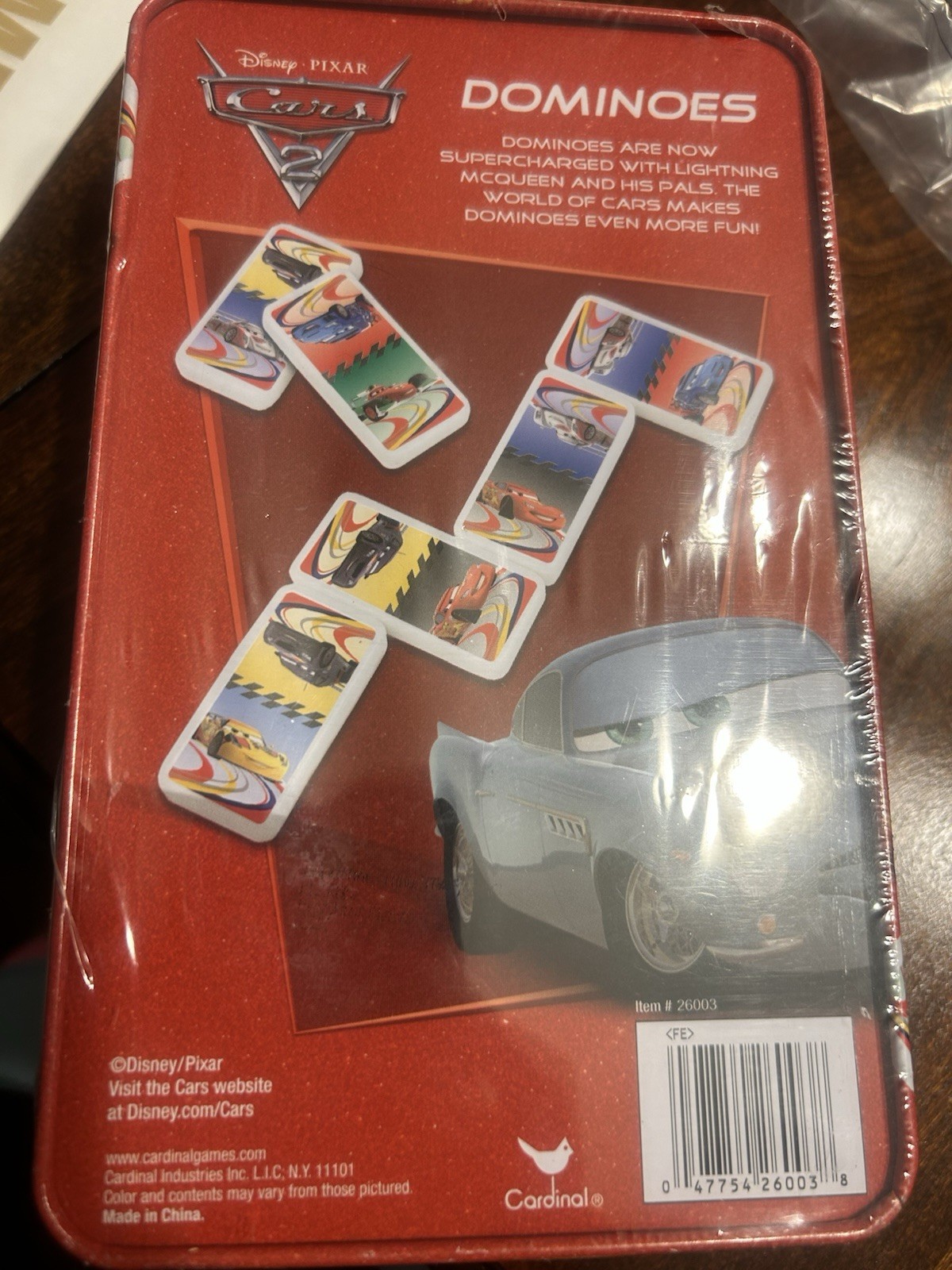 Cardinal Disney Pixar Cars 2 Dominoes Tin Set 28 Plastic Pieces Ages 3+