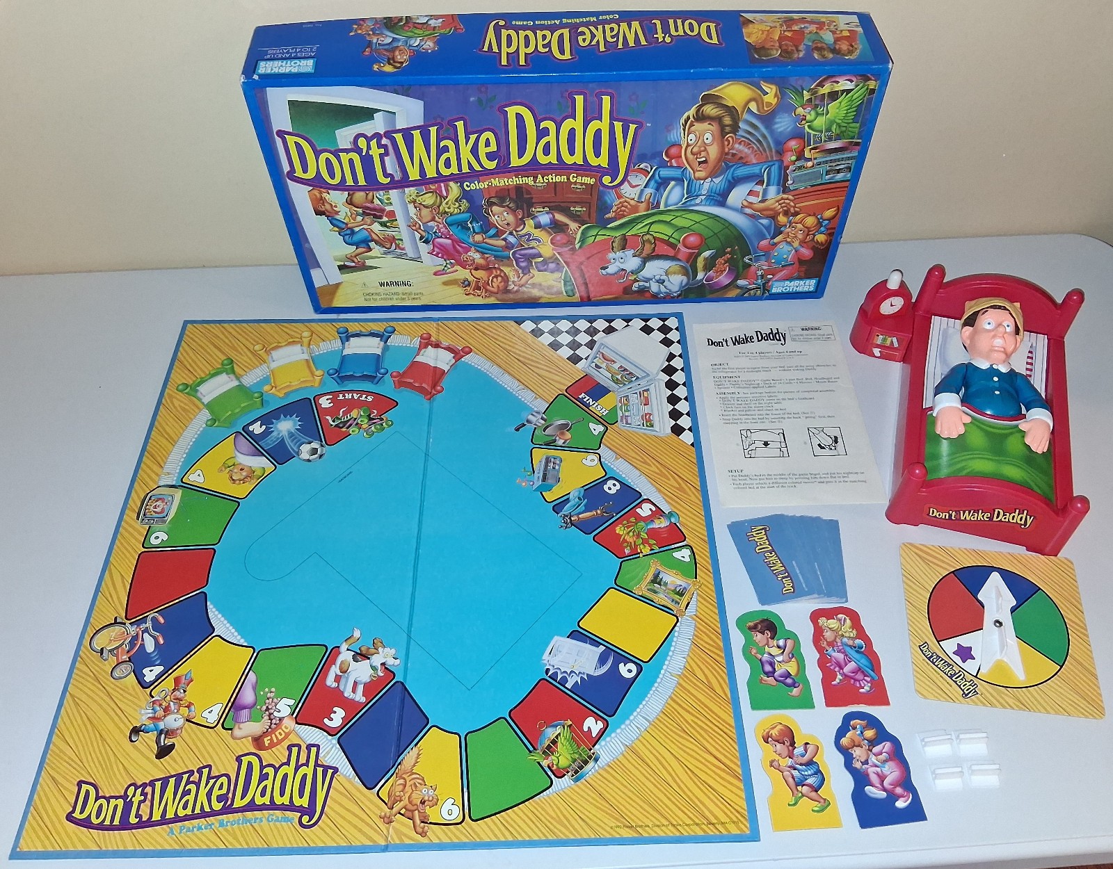 1992 DON’T WAKE DADDY COLOR MATCHING ACTION BOARD GAME PARKER BROTHERS