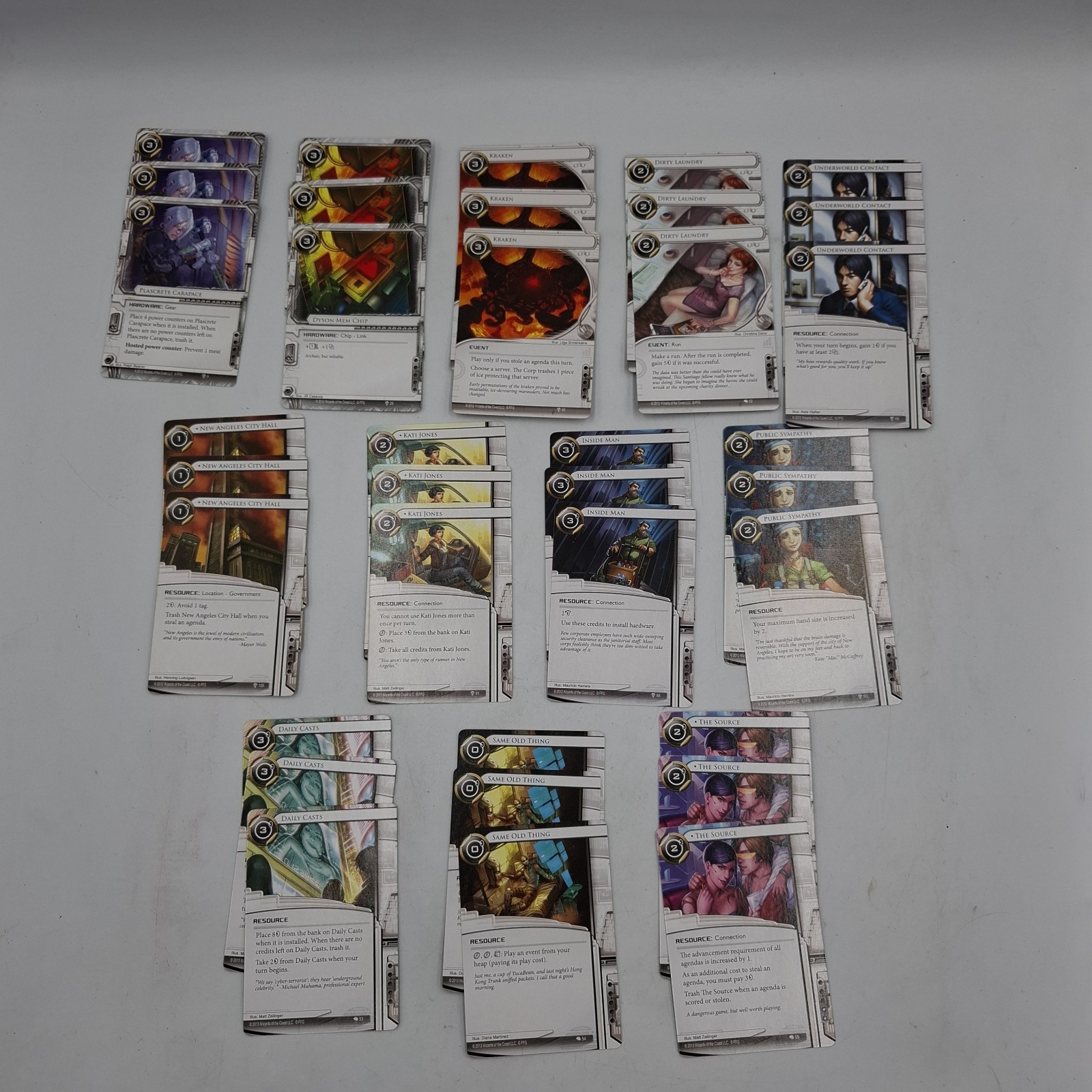 Android Netrunner Card Game Base Set 2012 Plus Expansion Cards INCOMPLETE