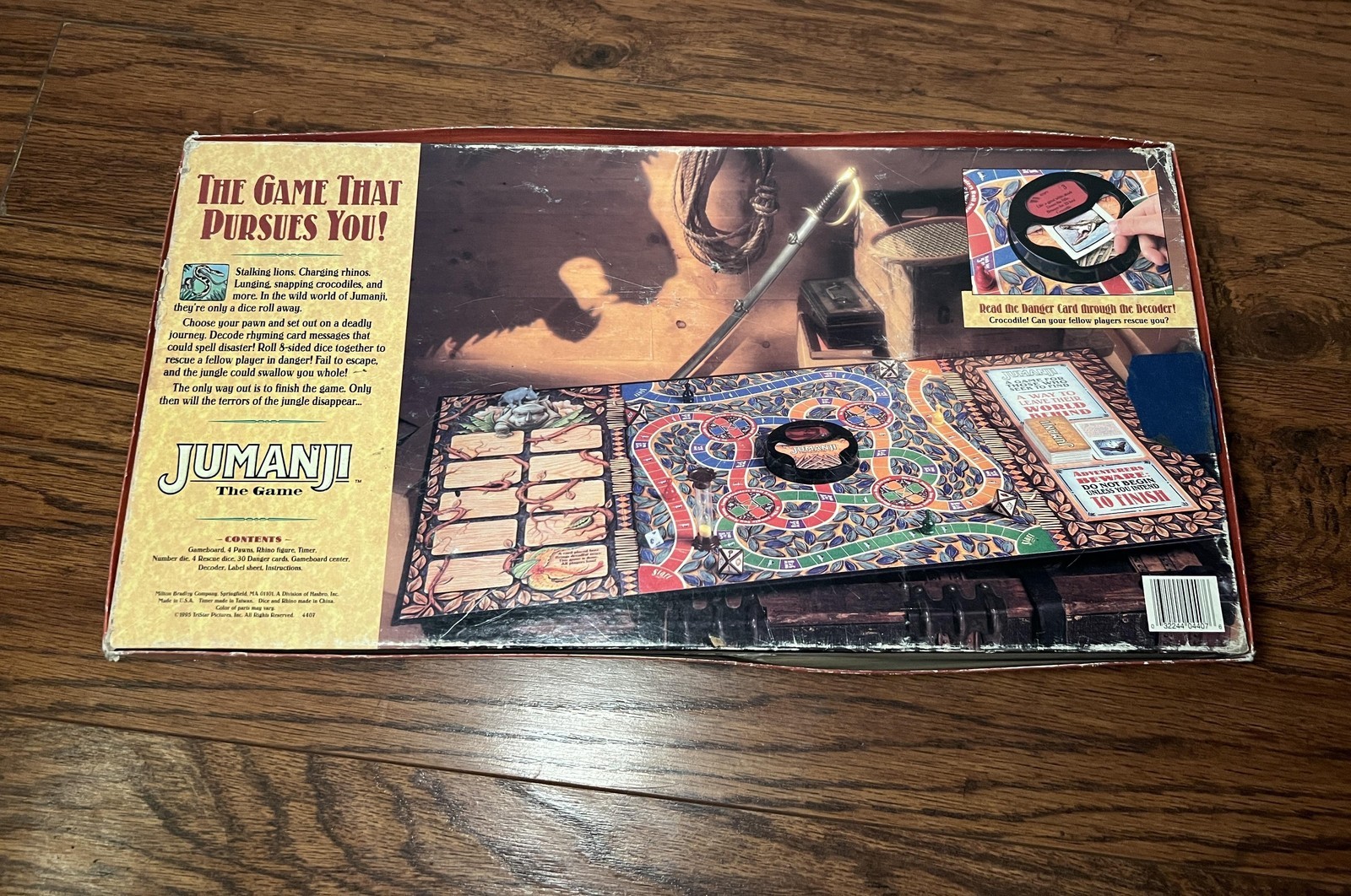 Vintage Jumanji Board Game 1995 Milton Bradley Family Adventure Jungle
