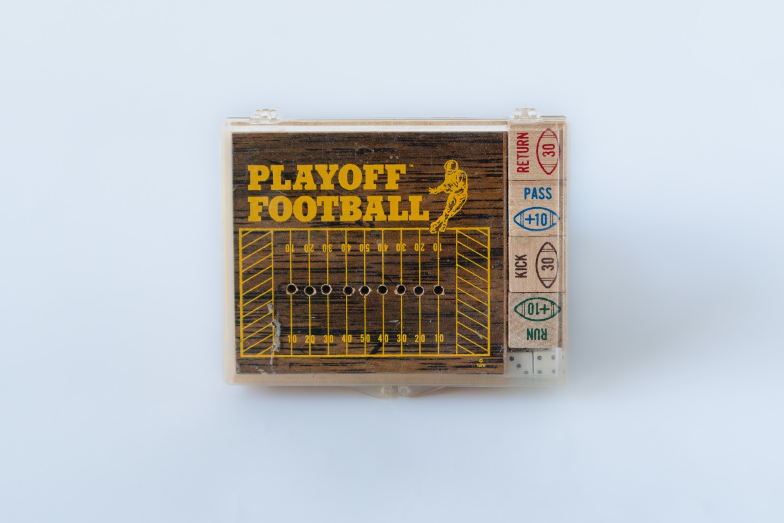Vintage Wooden Playoff Football Dice, Board Game by Crestline Mfg