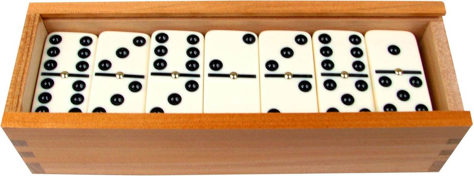 Double Six Dominos – 28-Piece Ivory Dominos Set for Adults and Kids – Classic Nu