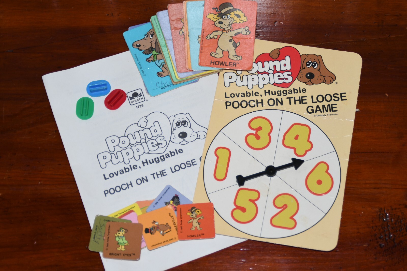 Vtg Pound Puppies Pooch On The Loose Replacement Parts Spinner & Instructions