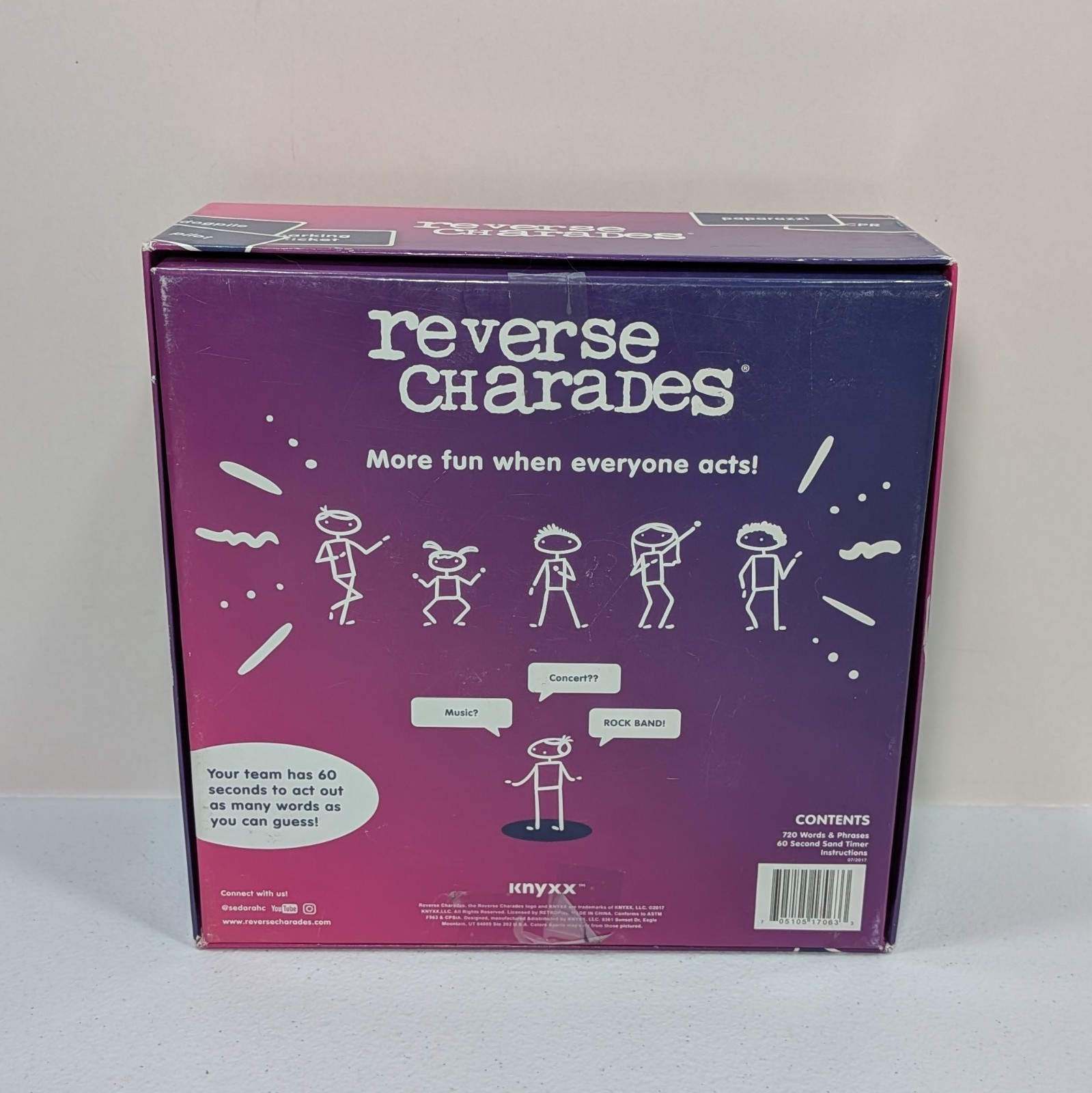The Original Reverse Charades Hilarious Party Game Purple Box 100% Complete