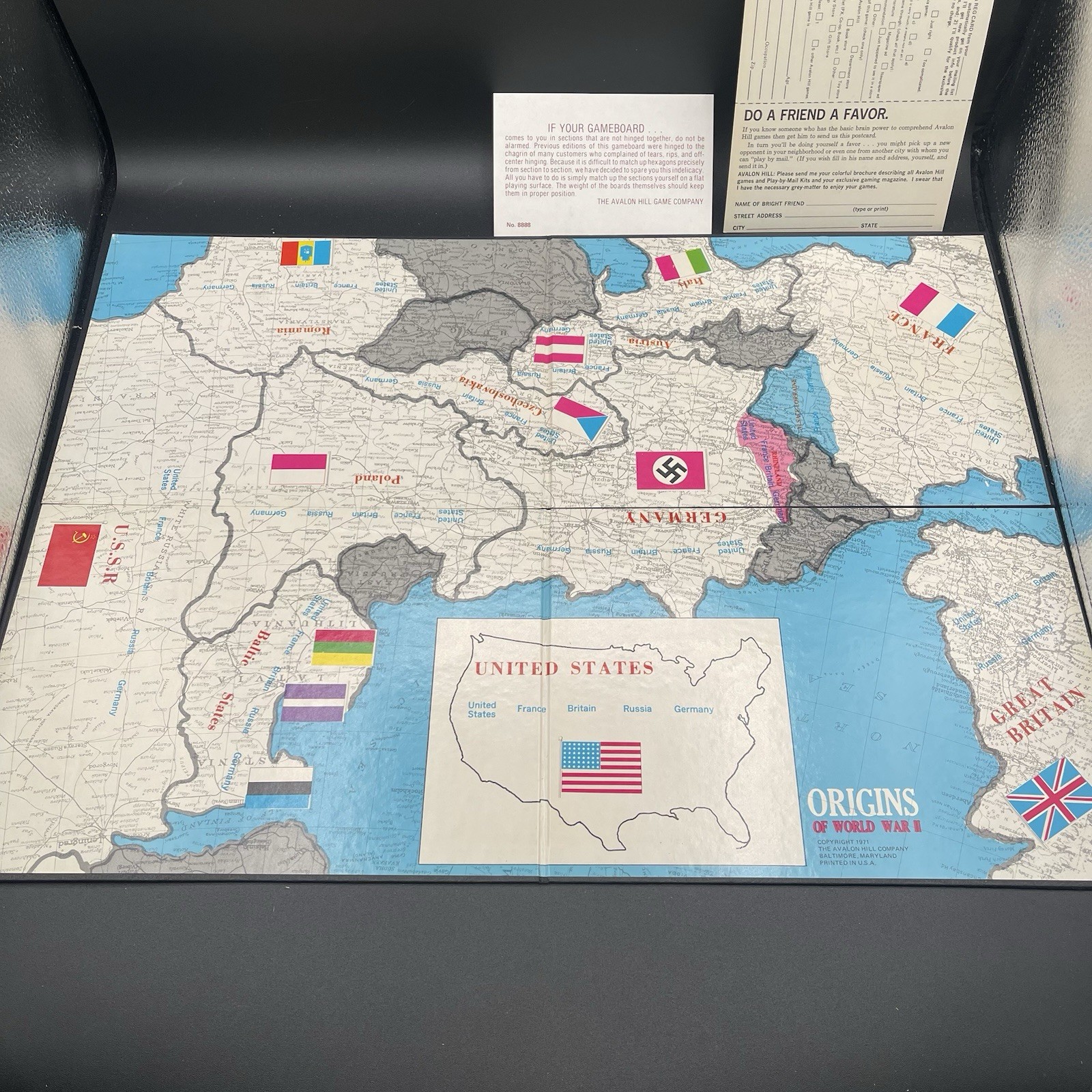 Origins of World War II 2 – 1971 Board Game (Unpunched)