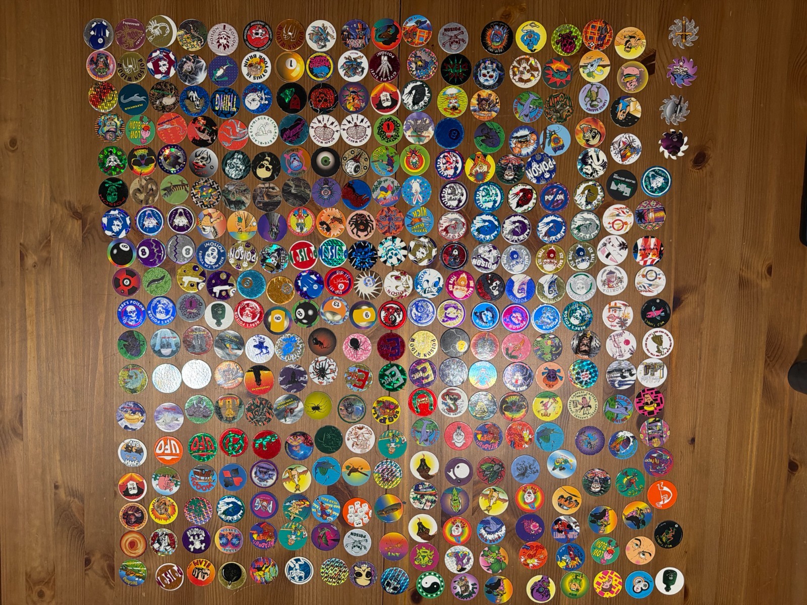 HUGE 1990s POG Collection 400+ Caps Holographic Horror Poison 90’s Collection