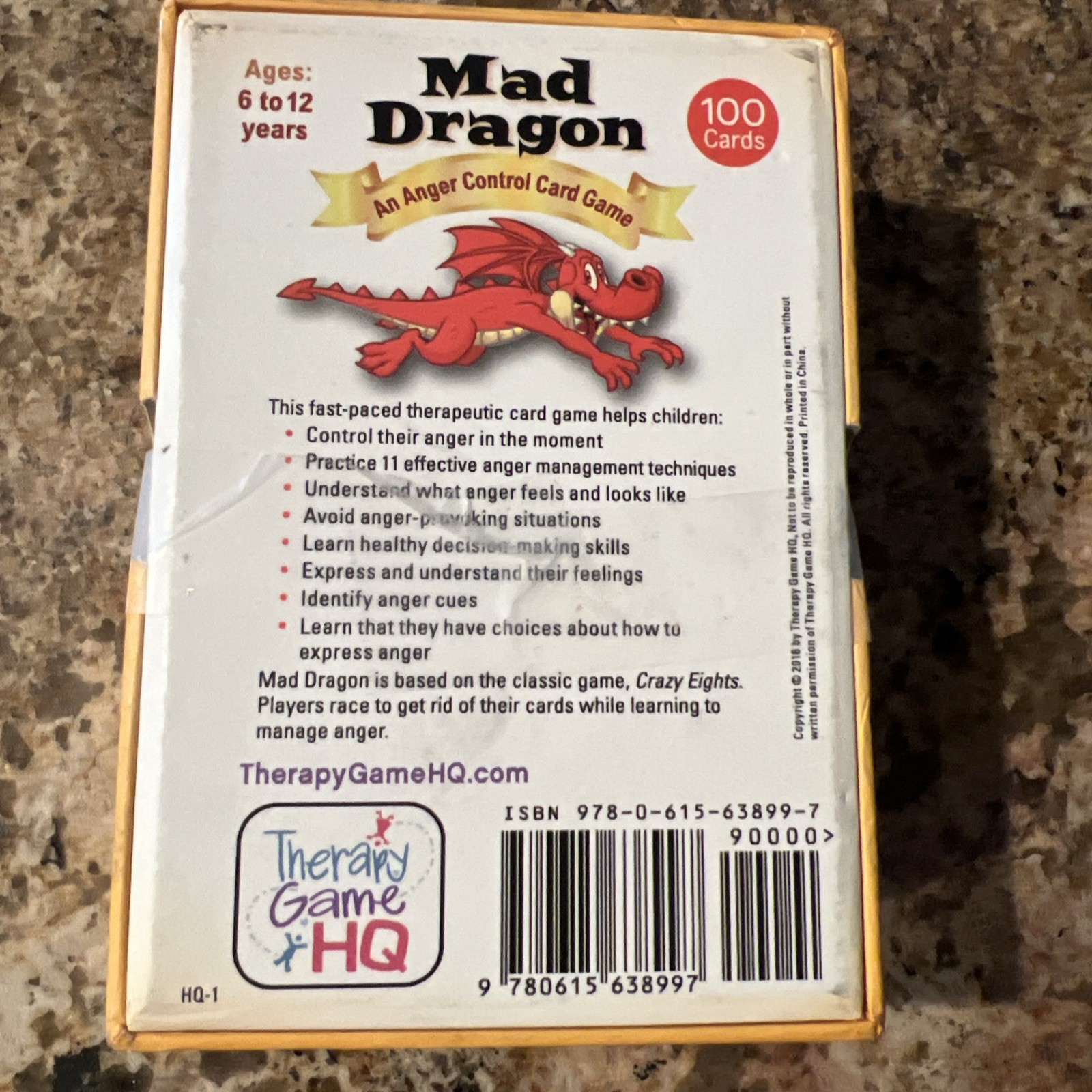Mad Dragon Anger Control Card Game for Children 6-12 Years ADHD Therapy Game