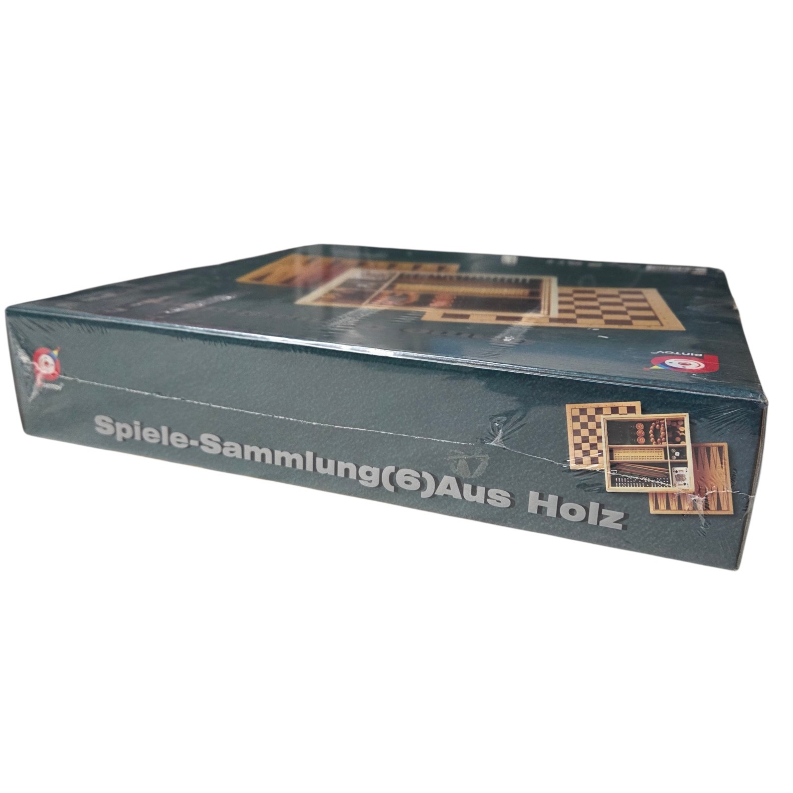 Vintage Wooden Game Compendium Pintoy 7901-0 Thailand 2000 Multi-Game Set Box