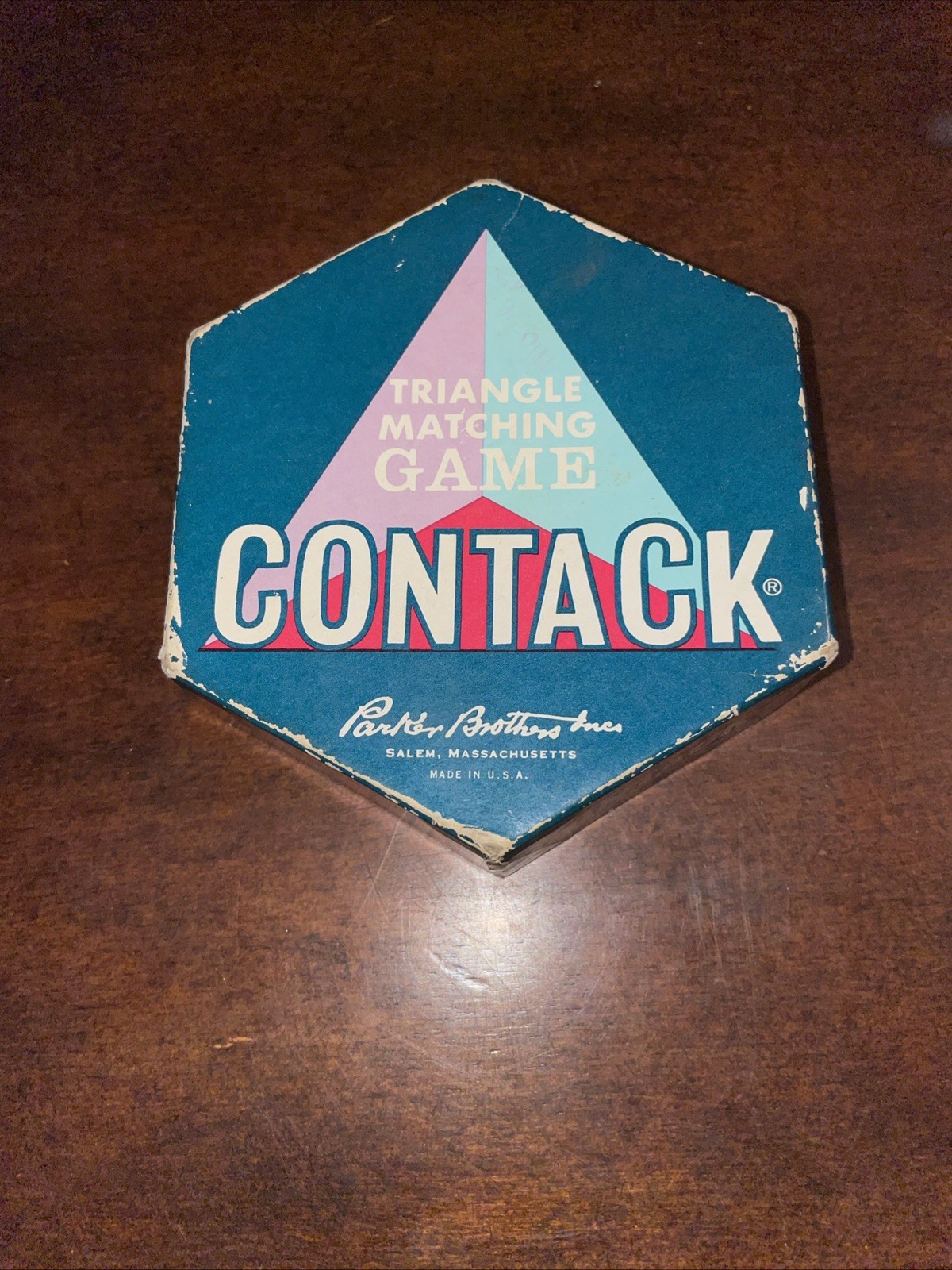 Vintage 1962 Parker Brothers Triangle Tiles Matching Game “Contack”