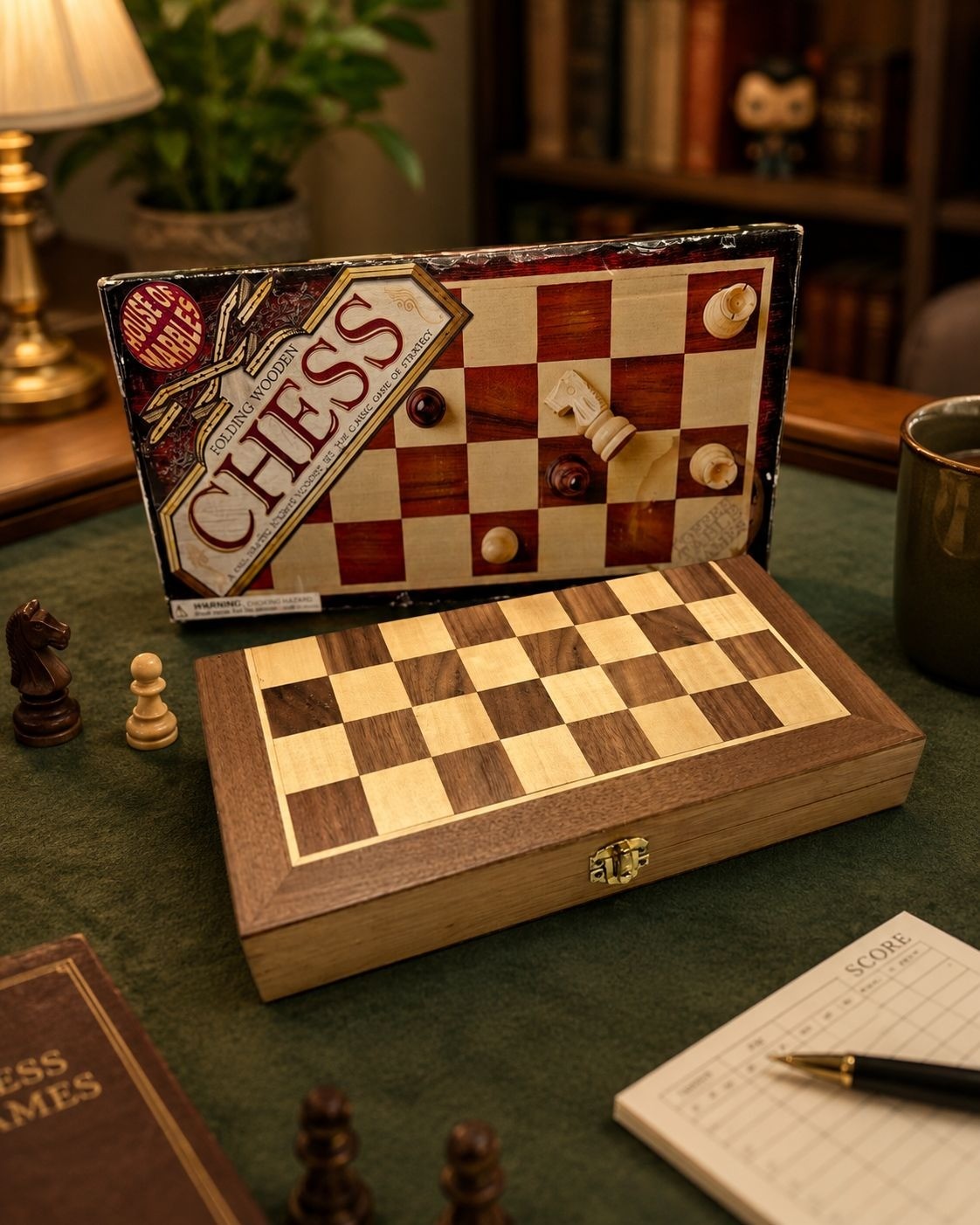 House Of Marbles Folding Wooden Chess Set With Storage Box