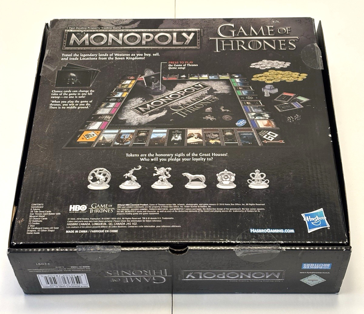 Monopoly Game Of Thrones Edition Board Game 2018 w/ Sound – Mostly Complete