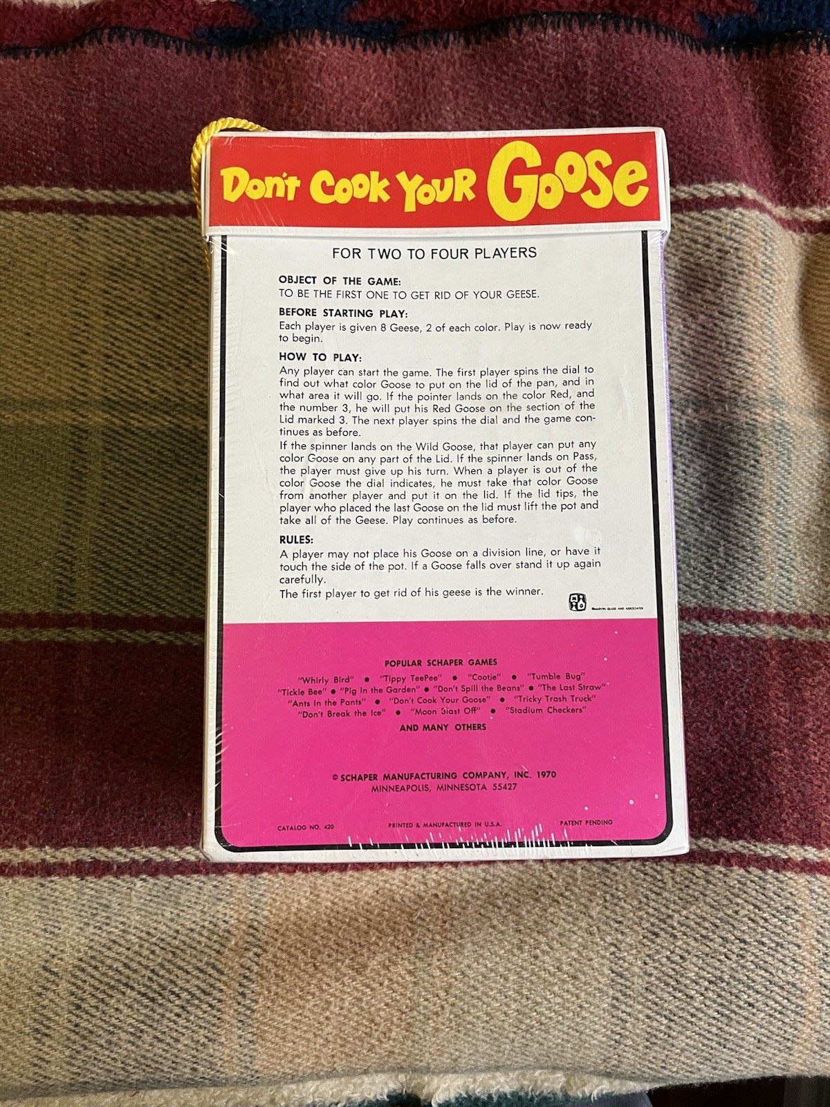 Sealed, Vintage Don’t Cook Your Goose Game. Schaper, 1970.