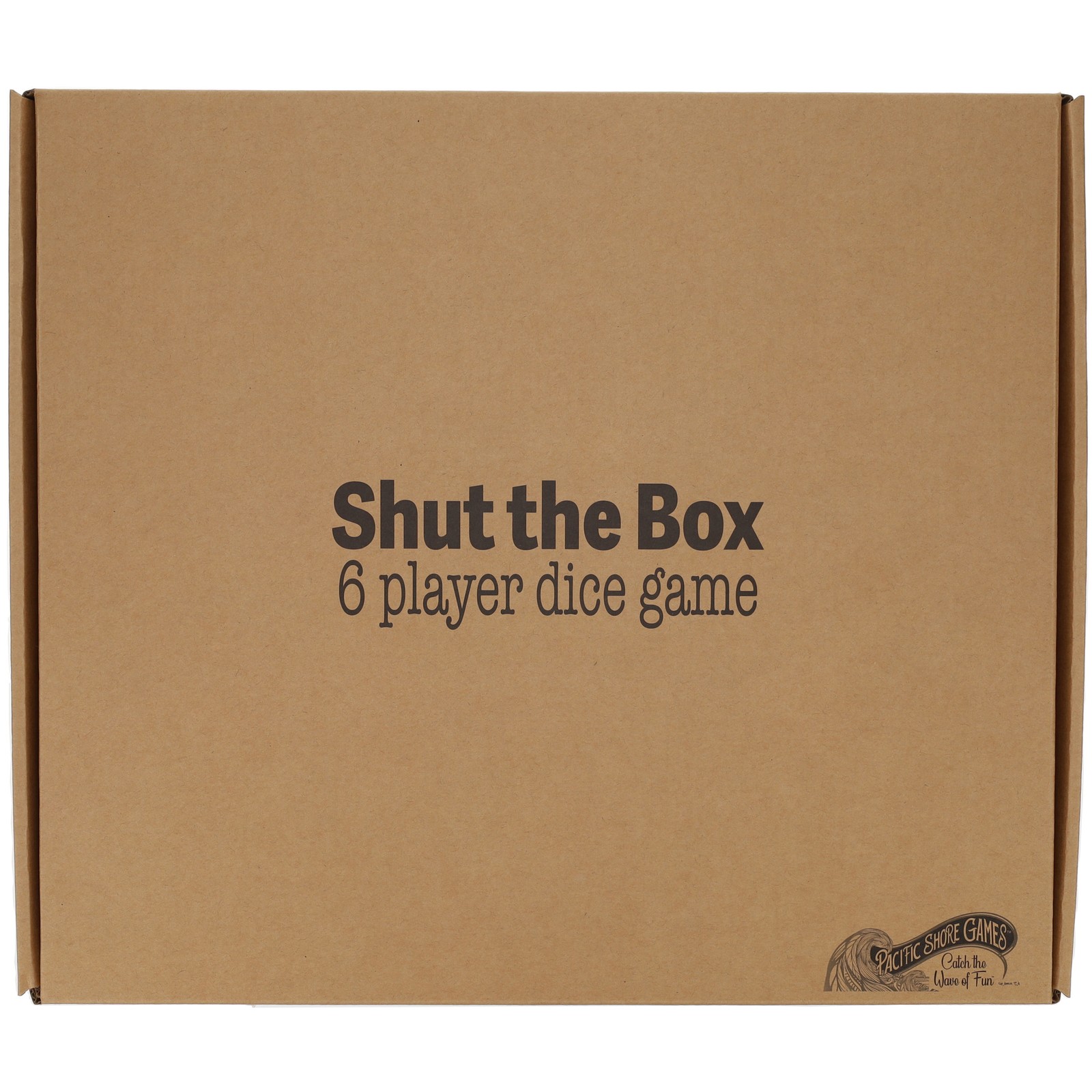 Pacific Shore Games 6 Player Shut The Box Dice Game,Walnut Stained Wood, Large