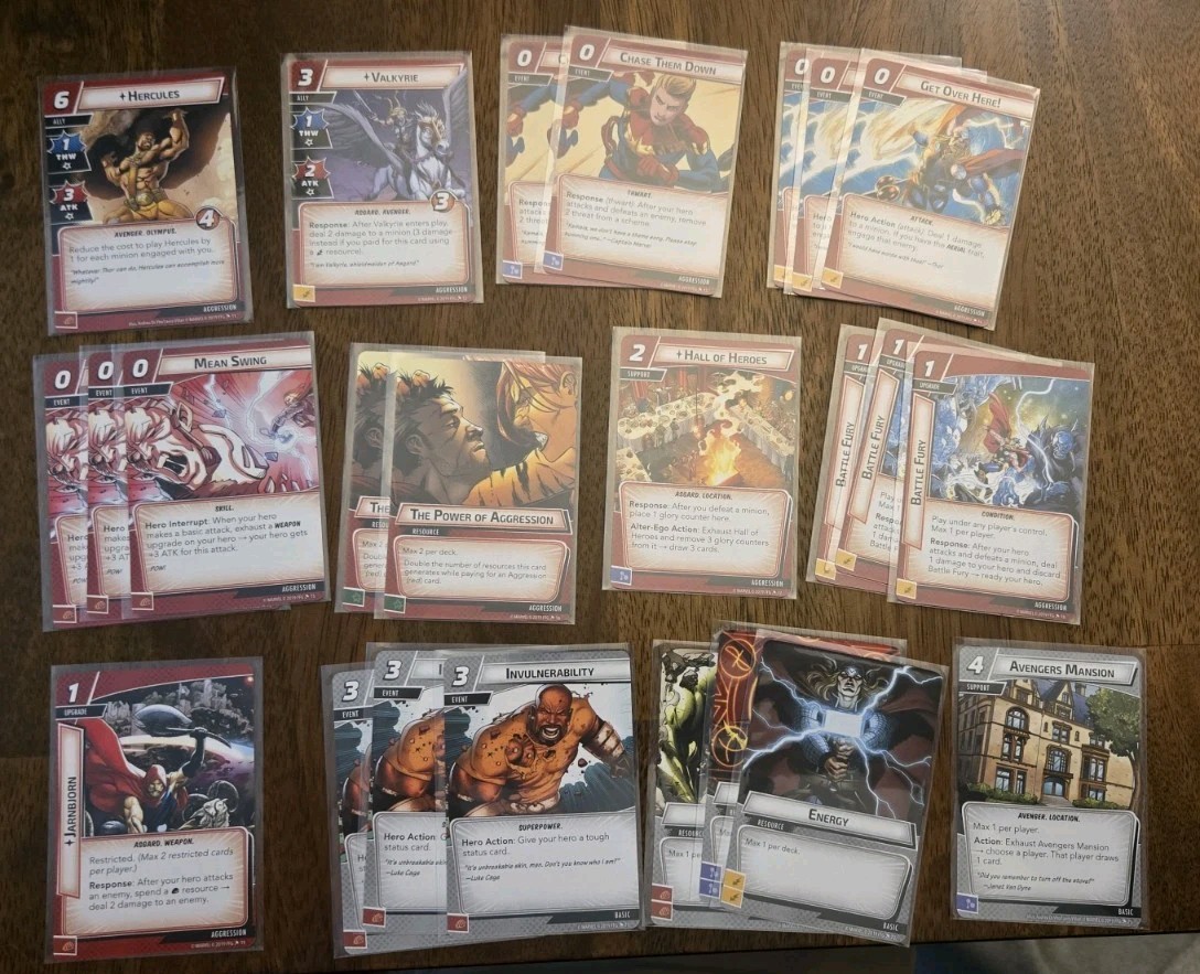 Marvel Champions Thor Hero Pack Expansion, Used. INCOMPLETE SET, MISSING CARD