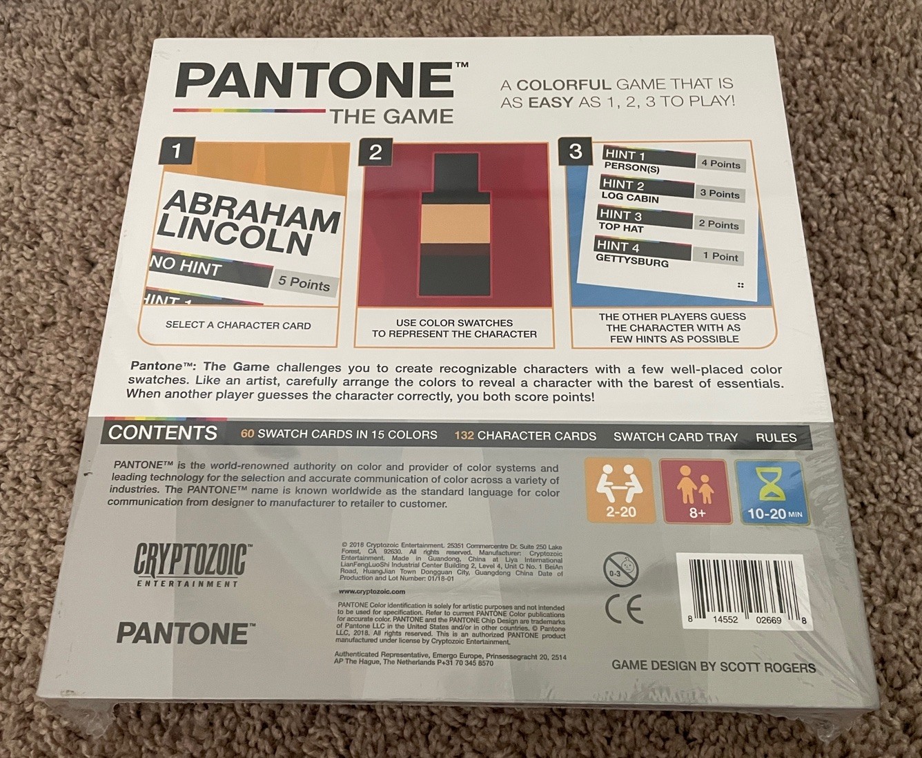 Pantone: The Game – Colorful, easy as 1,2,3 to Play – Ages 8+ – FREE SHIPPING