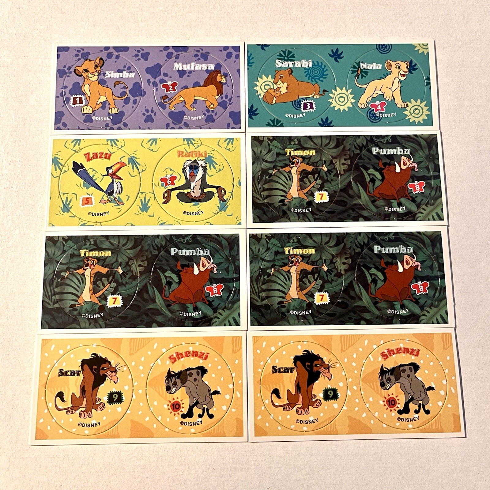 Lion King *UNPUNCHED* Pog Lot – Chex Pogs Set Simba Mufasa Nala Scar Shenzi