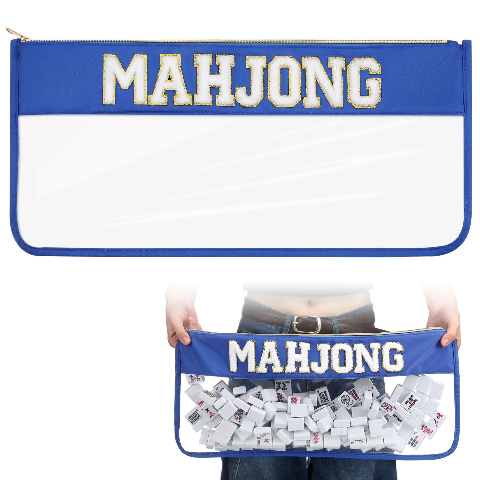 1 PCS American Mahjong Bag – Empty Mahjong Tiles Bag Only with Zippered & Let…