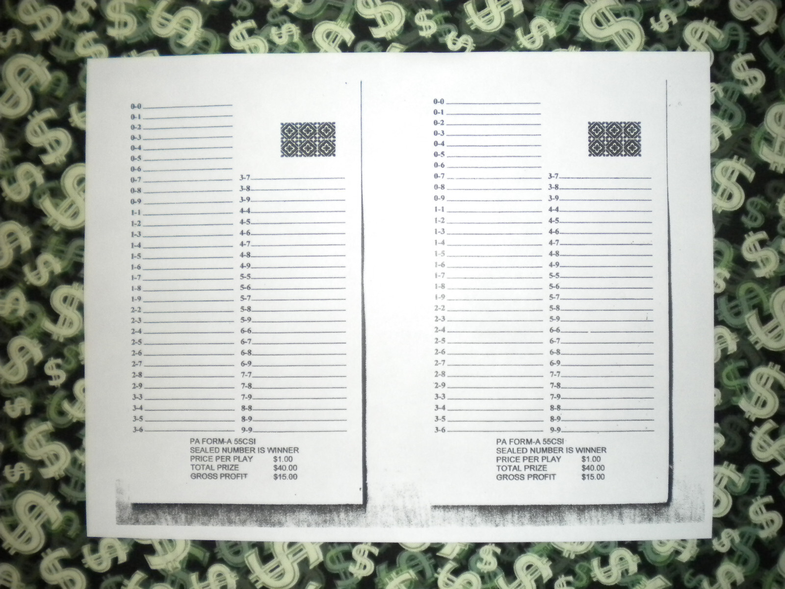 ( 4 Lot ) 55 REGULAR “NOT Sure” TIP BOARDS {0-7 to 7-9} Pull Tab Jar Tickets