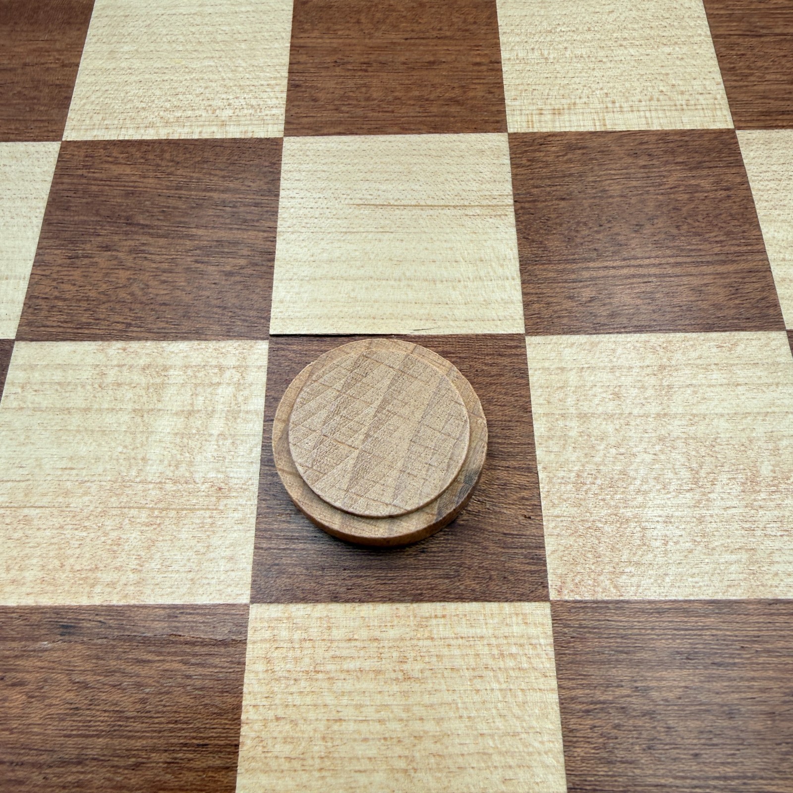 Wooden Folding Checkers Game Board Set w/ Wood Pieces & Storage Case 18″