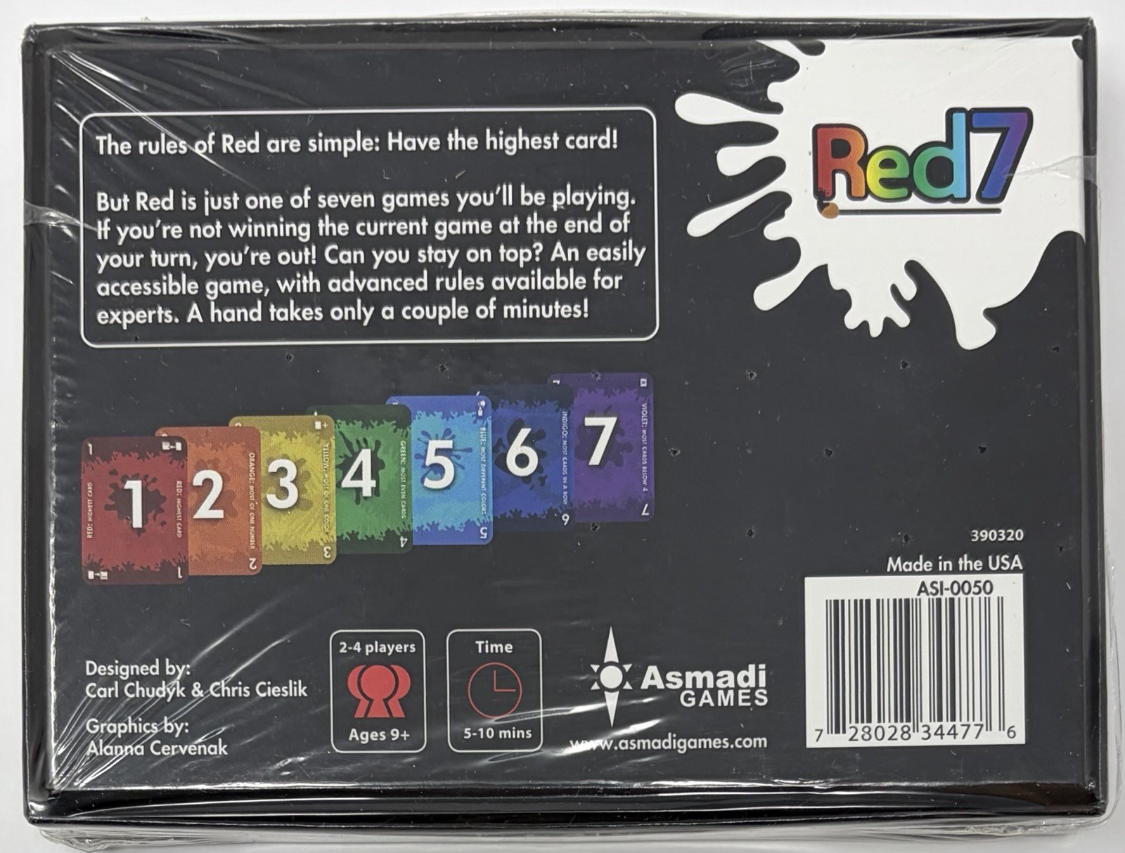 NEW Red7 Card Game by Carl Chudyk & Chris Cieslik Asmadi Golden Geek Nominee