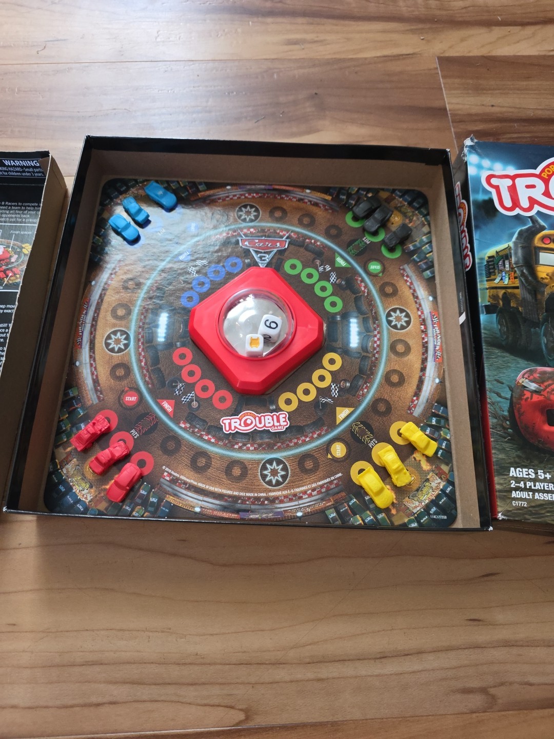 Disney Pixar Cars 3 Trouble Game COMPLETE Hasbro Gaming 2016 Pop O Matic Race