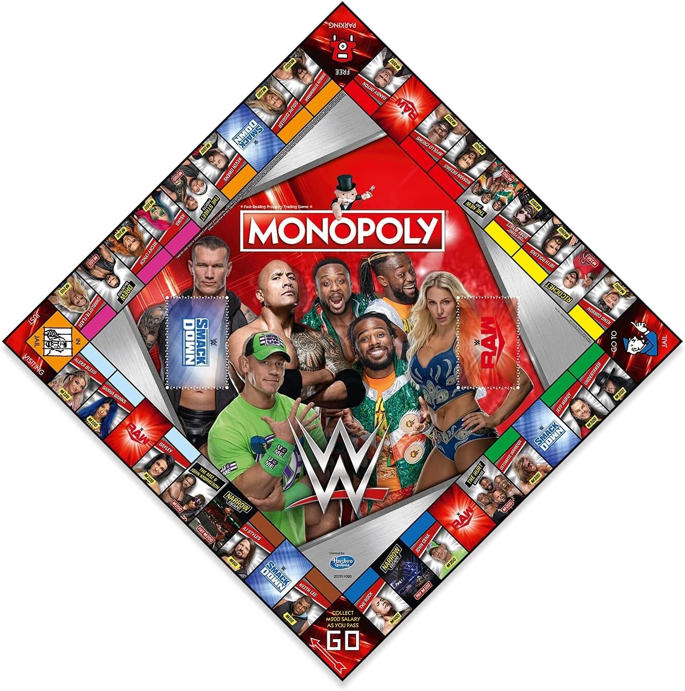 Hasbro Monopoly WWE Smack down Vs Raw Board Game Wrestling 2021 Rare OOP