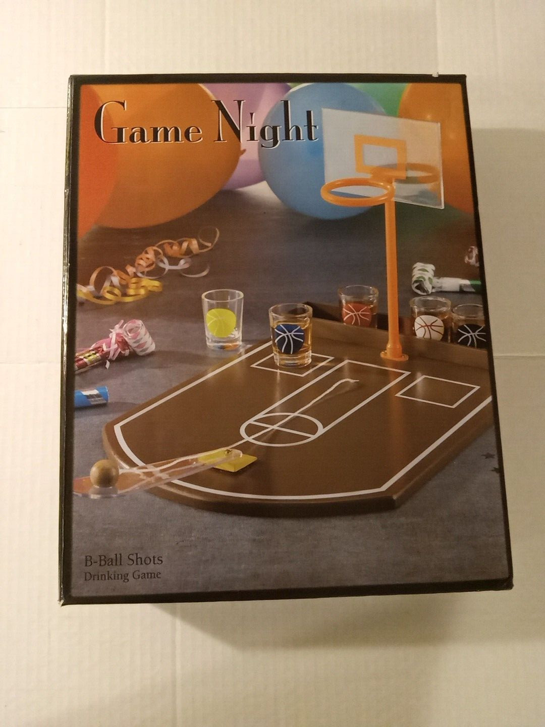 Game Night Basketball Drinking Game – 6 Shot Glasses & B-Ball Game Board