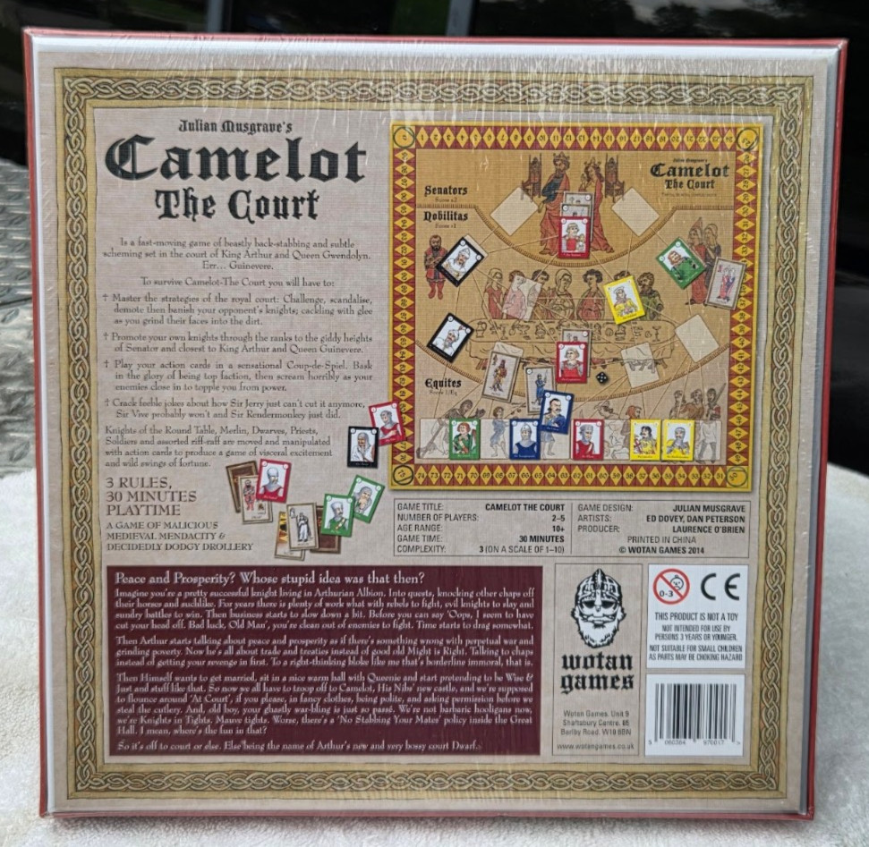 Julian Musgrave’s Camelot The Court Boardgame Knights In Tights Board Game New