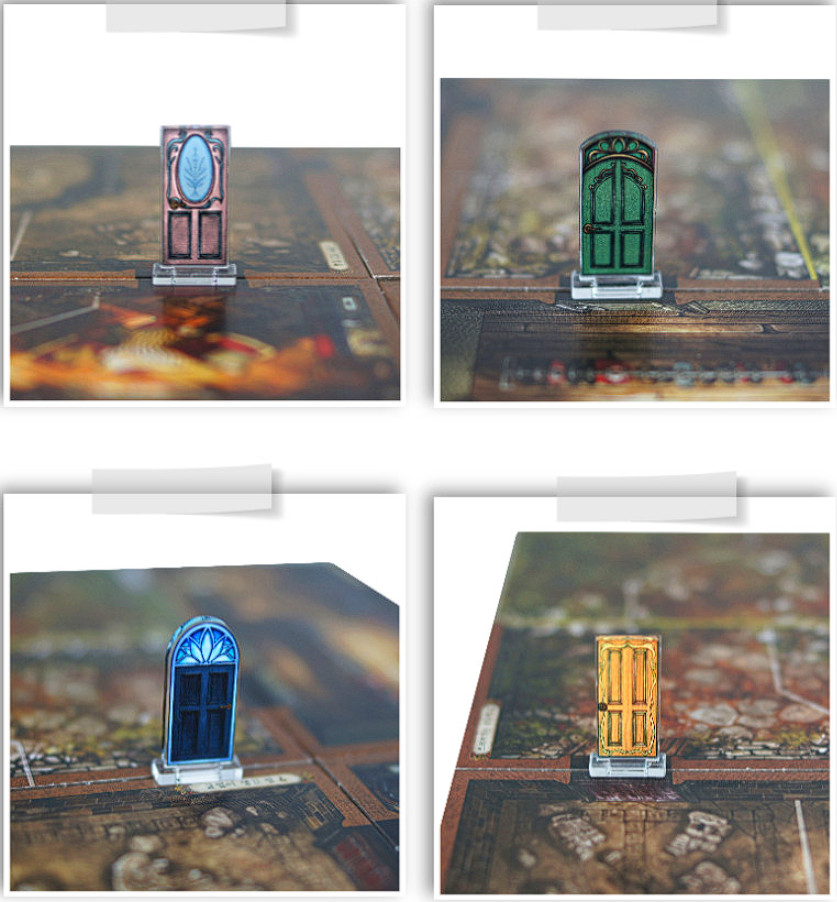 Arkham Horror Acrylic Door Upgrade Kit for Mansions of Madness 4 Styles 16pc