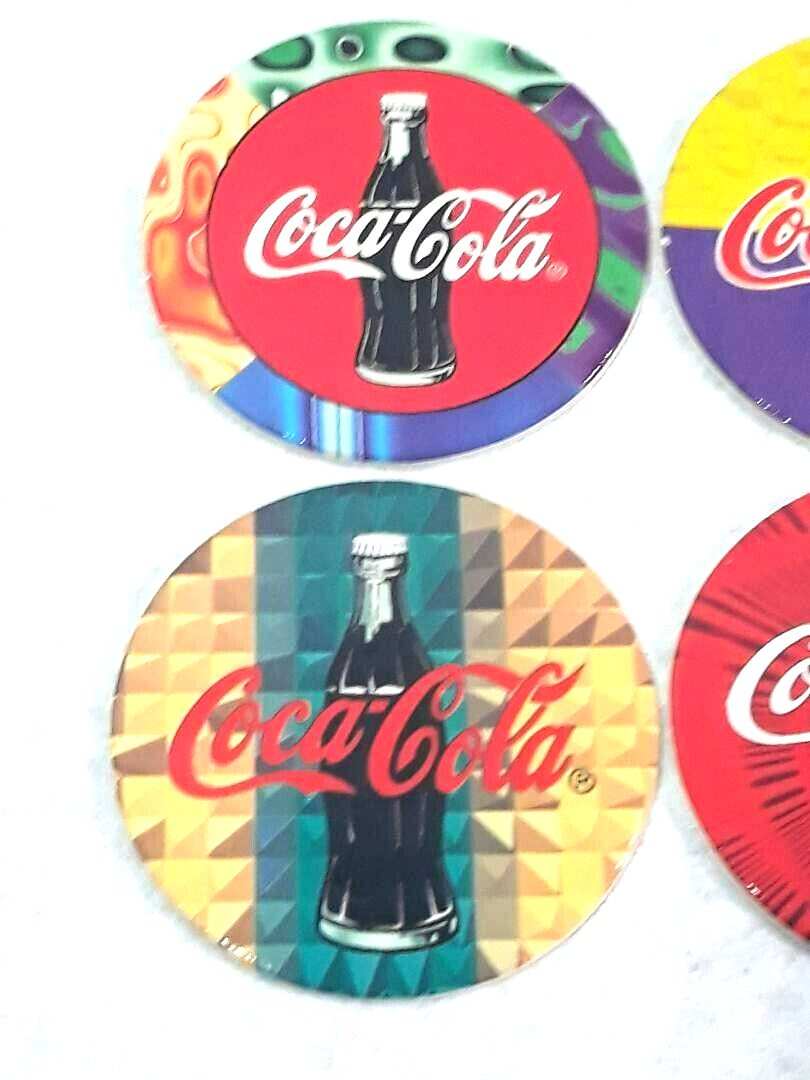 Vintage 1995 Lot of 4 Coca Cola Pogs “Coke Caps” ~ Ships FREE