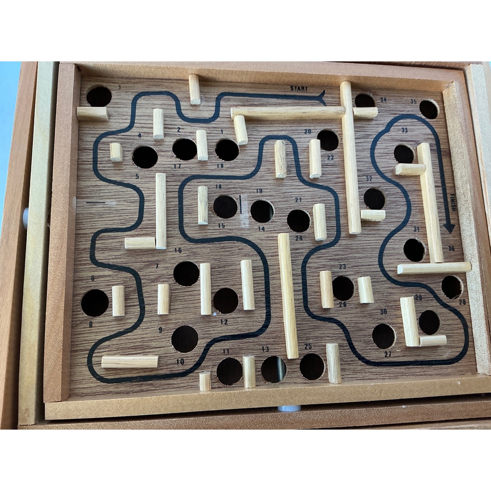 Dayton Hudson Vintage 1993 Labyrinth Wooden Maze Game Skill Challenge One Marble