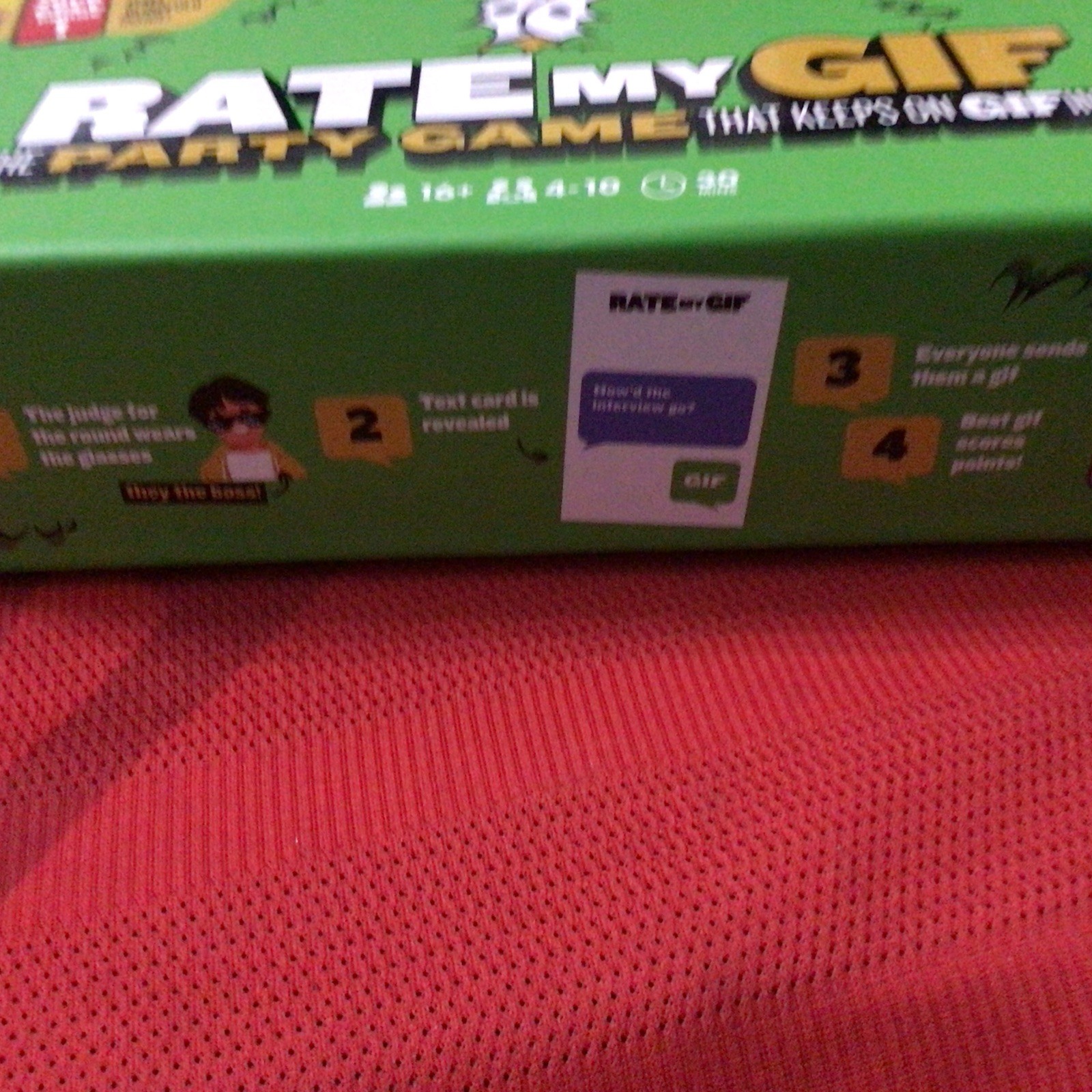 RATE MY GIF PARTY GAME – New, open BOX, 16+, 4-10 players