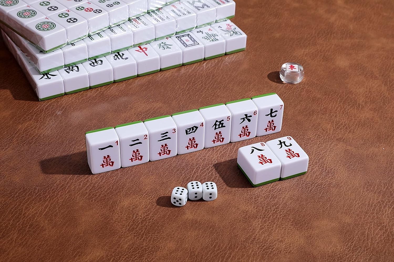 Professional Chinese Mahjong Game Set 146 Numbered Large Size Tiles with Carr…