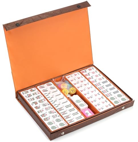 Mose Cafolo American Mahjong Set 166 Engraved Tiles Travel Case Game Accessories