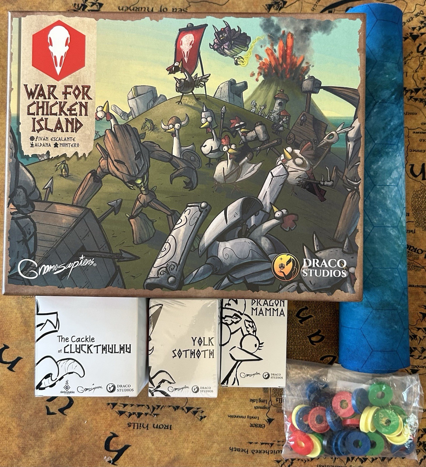 War for Chicken Island Board Game Kickstarter Exclusive Content Complete