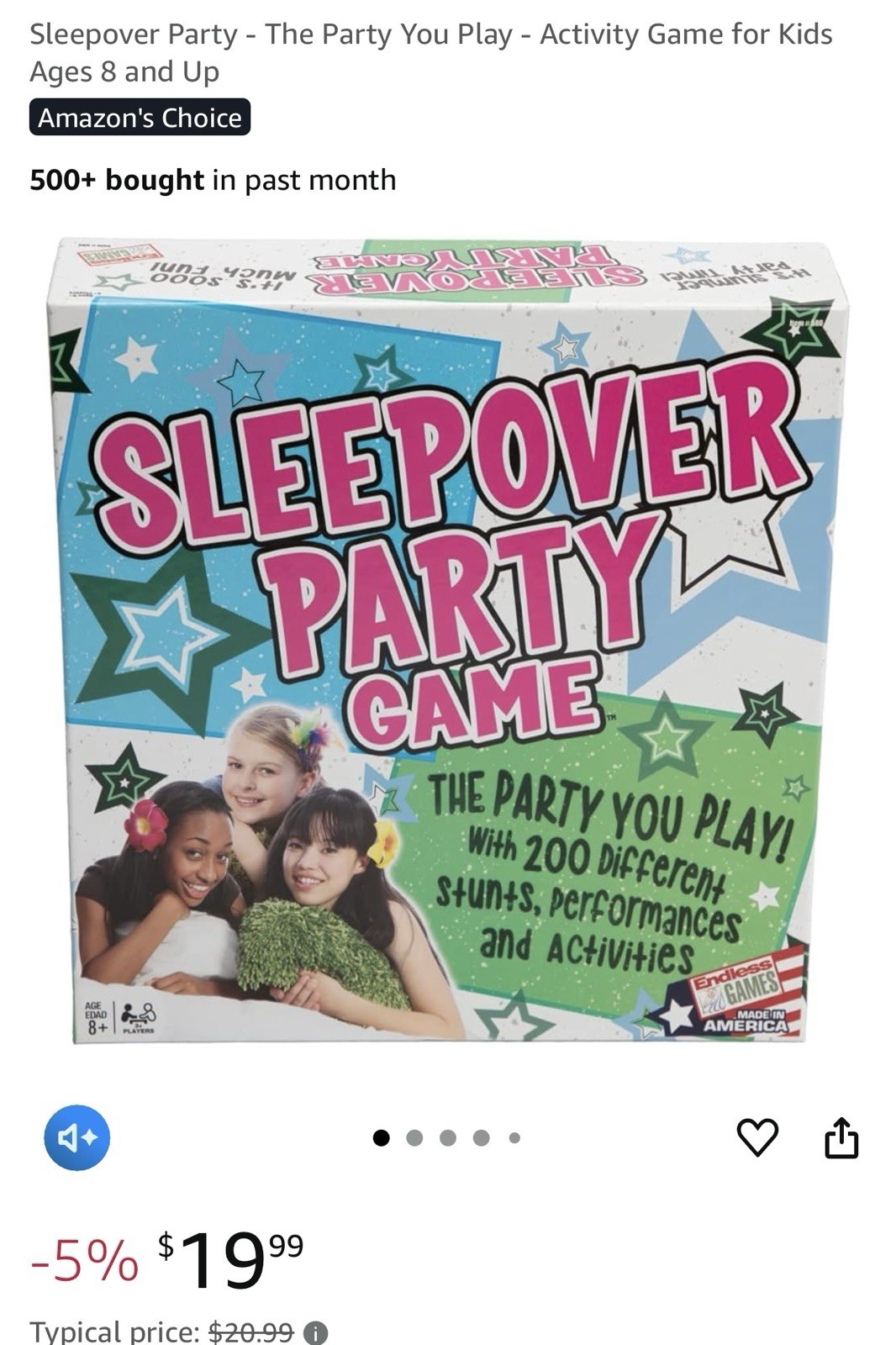 Endless Games The Sleepover Party Game. New Never Used. Ages 8+