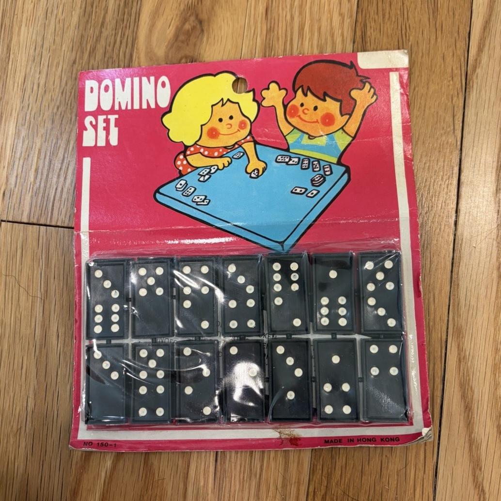 Vintage Domino Set Classic Tile Game Travel Size Made in Hong Kong MPN 150-1