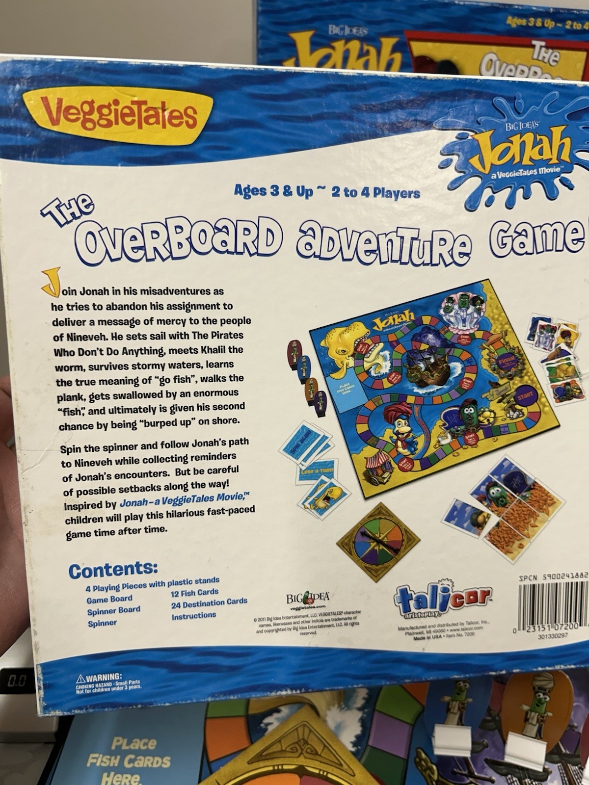 Vintage Jonah The Overboard Adventure Talicor VeggieTales Board Game Parts Only