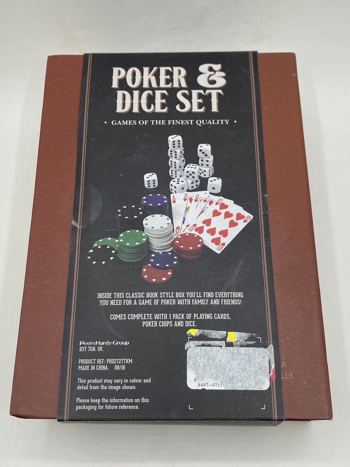 Poker & Dice Set George Hardy Chips Playing Cards Gambling New SEALED Christmas