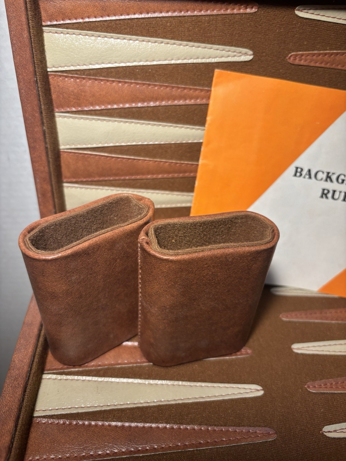 Vintage Backgammon Set in Leather Carrying Case, Unbranded – EUC