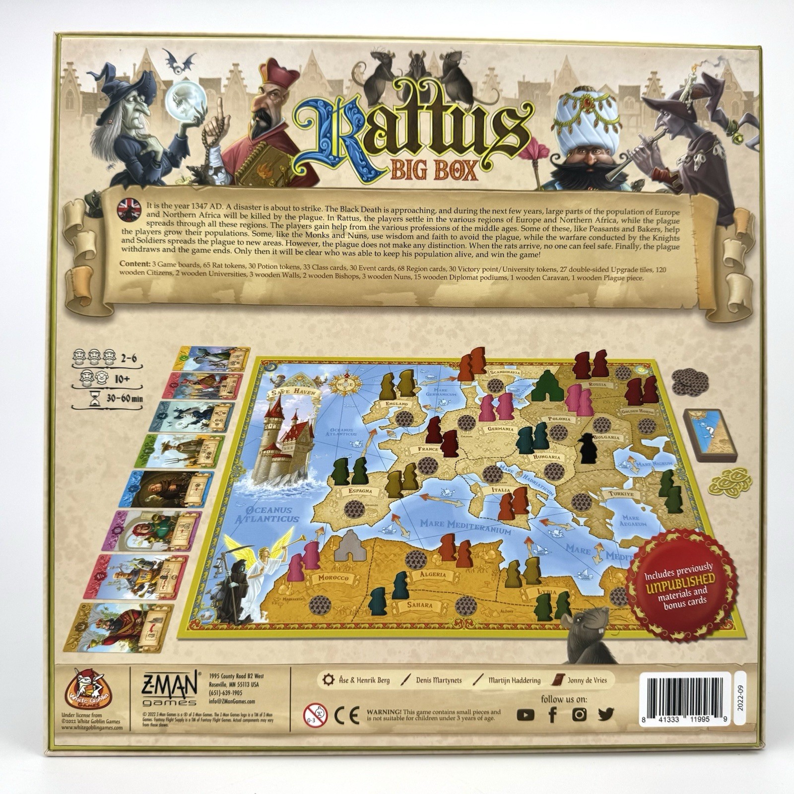 Rattus Big Box Board Game Z-Man Games – Mostly Unpunched/Sealed – 100% Complete